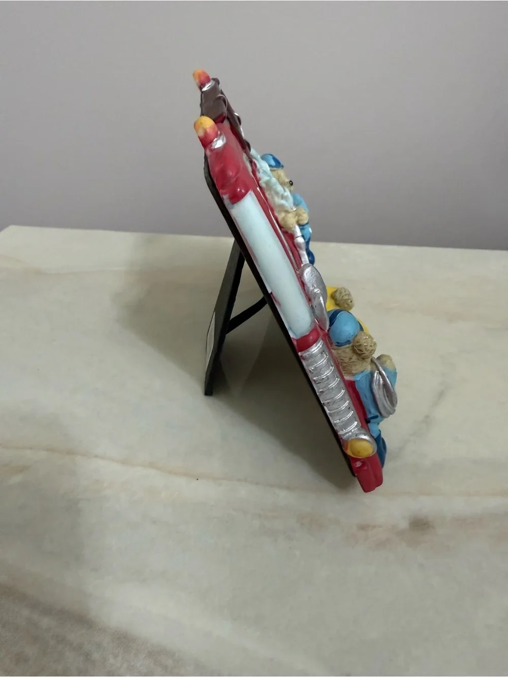 Beautiful Kids Picture Frame Fire Engine with 2 bears holds 4.5” x 3” picture